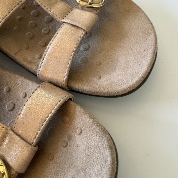 Vionic Misa Rose Gold Women's Size 8  Hook & Loop Slip On Three Strap Sandals - Picture 13 of 13